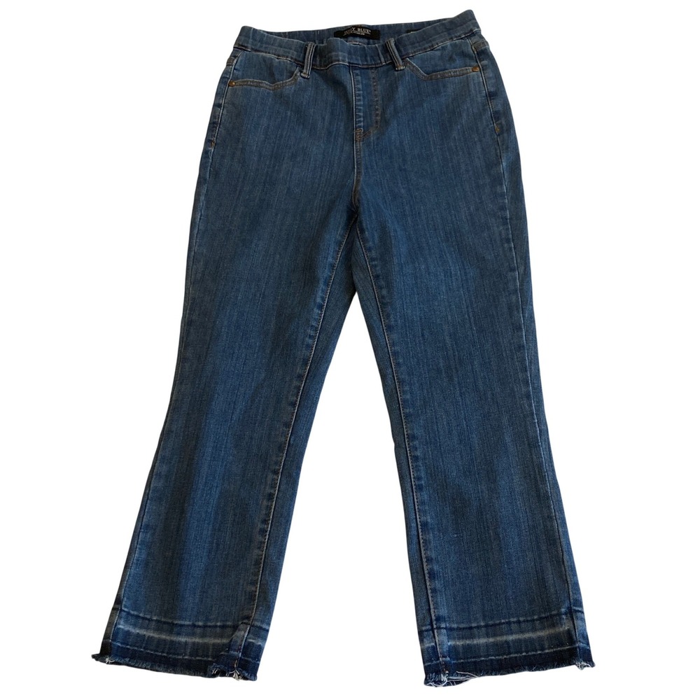 Judy Blue Jeans Capri 5/27 (25x21) Medium Wash Raw Hem Pull On JB78112 MD 5/27